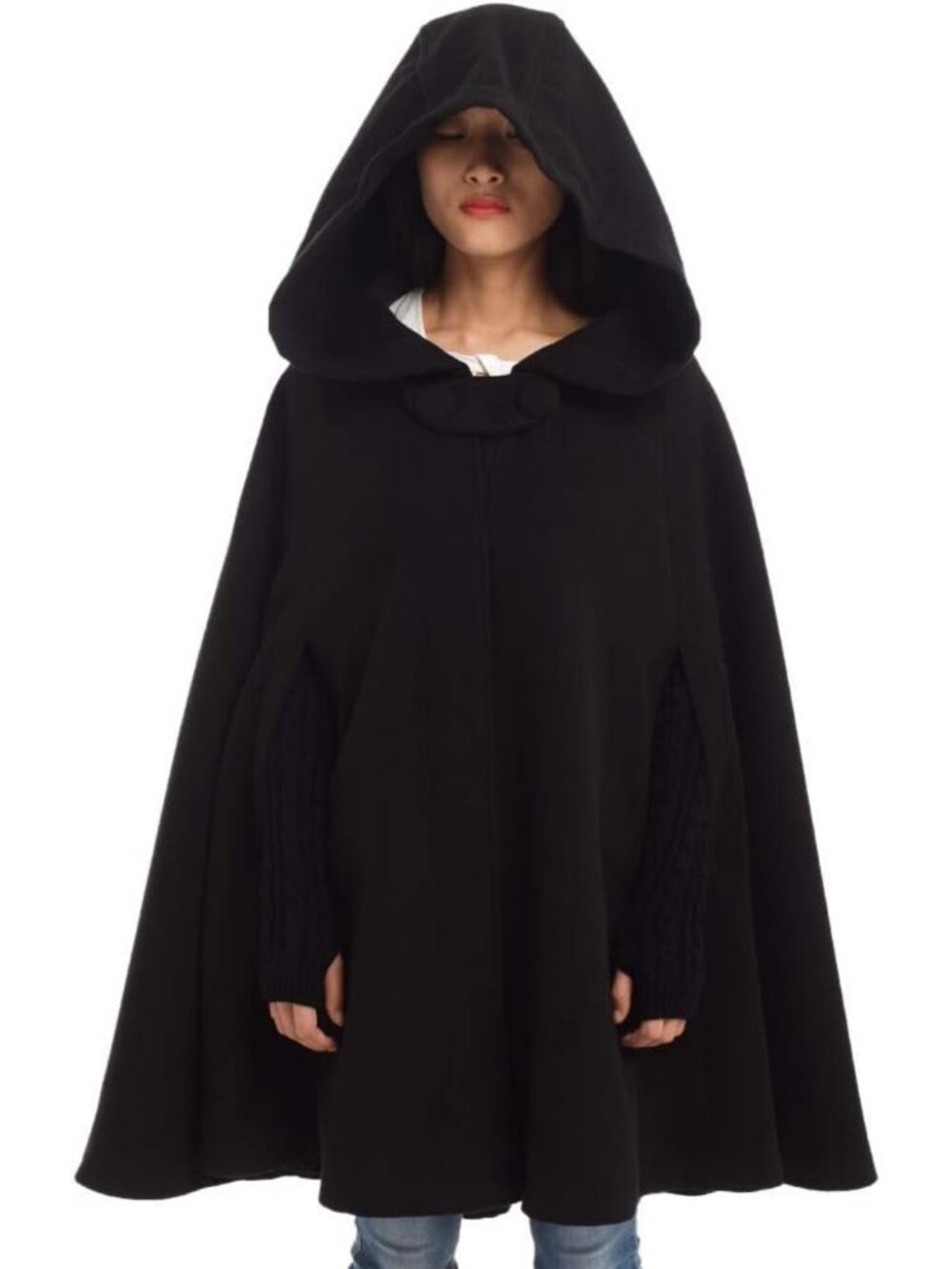 Elegant Women's Plus Size Woolen Cape Cloak for Bridal & Winter Events, Thick
